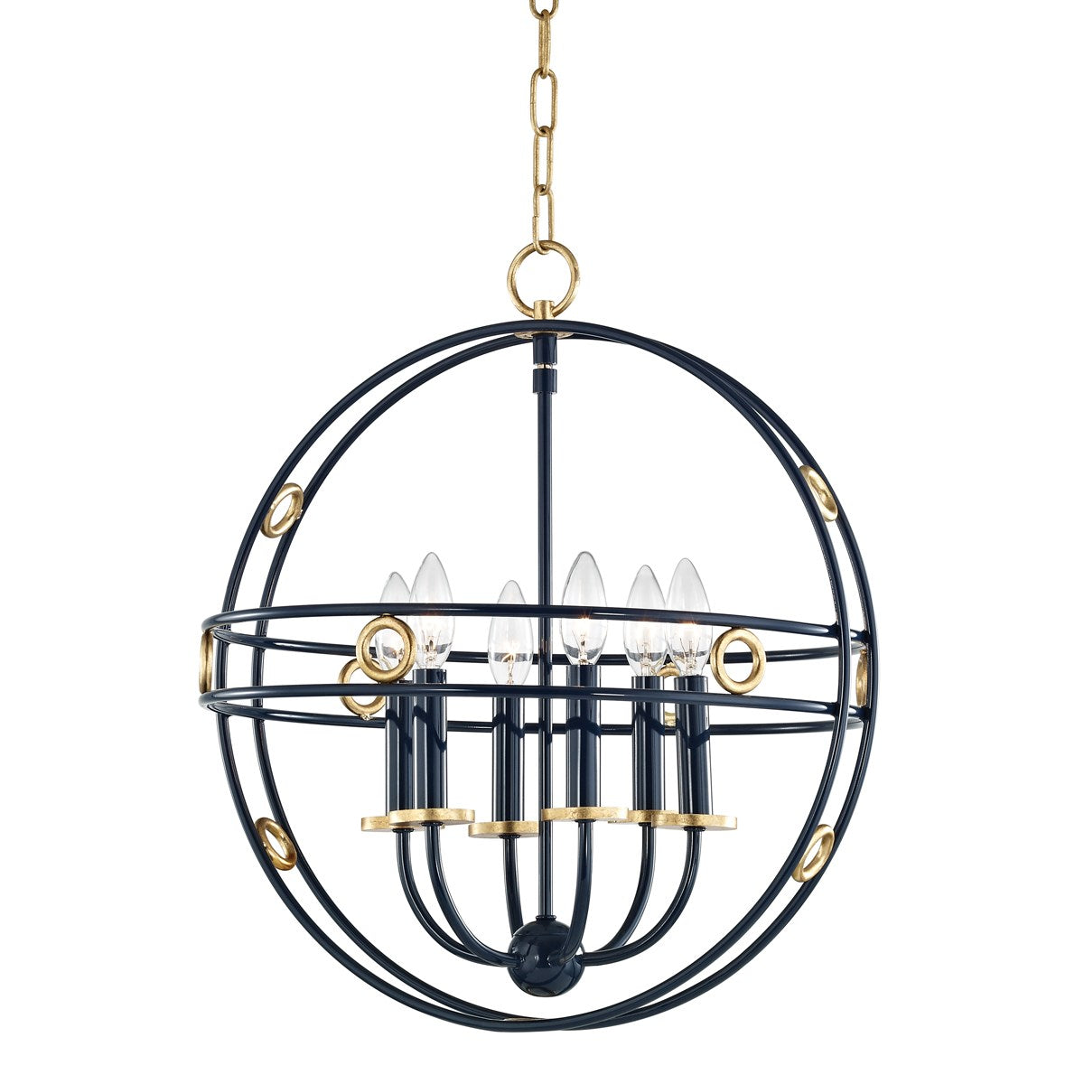 Jade 6 Light Small Pendant - Navy - Trellis Home