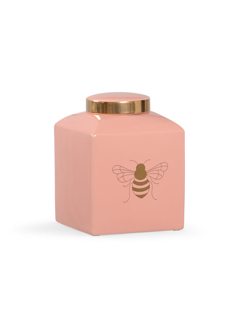 Bee Gracious Ginger Jar in Coral