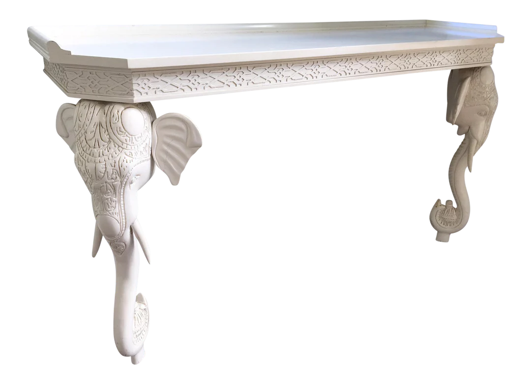 Vintage Gampel & Stoll Elephant Console - White