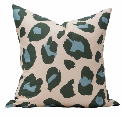 Leopold Green & Blue Leopard Spots Pillow