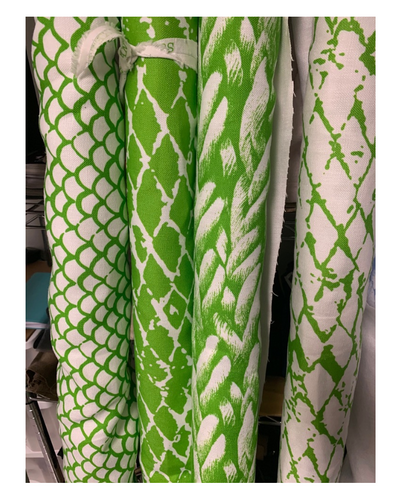 Lime Green and White Linen Pillow - Trellis Home