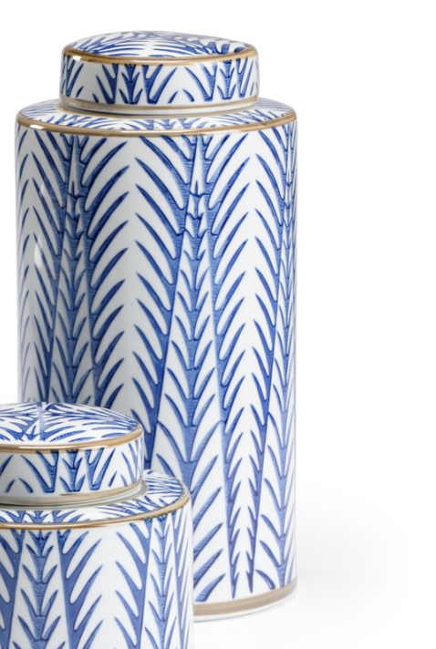 Blue Fronds Canister - Trellis Home