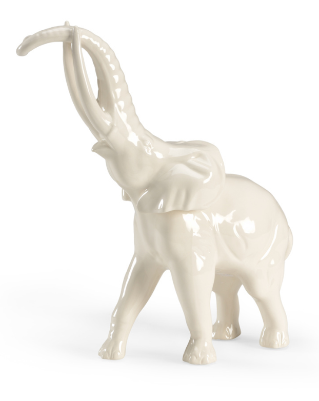 Ceramic White Elephant - Trellis Home