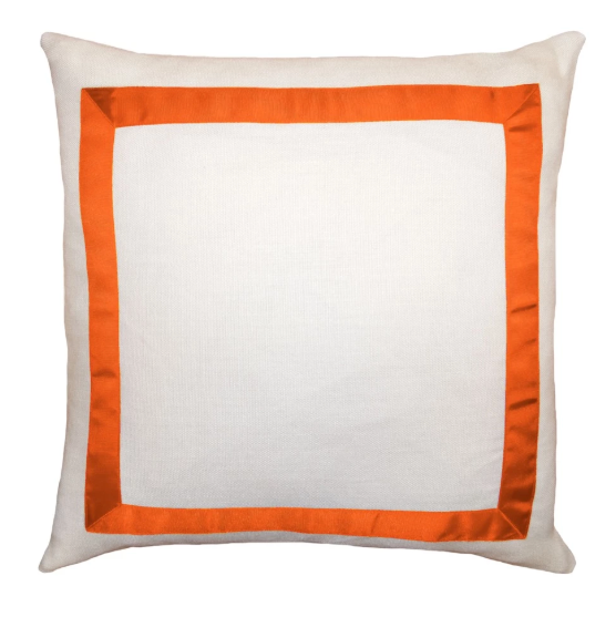 Marquess Pillow with Orange Ribbon - Trellis Home