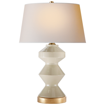 Weller Zig-Zag Table Lamp in Coconut with Natural Paper Shade - Trellis Home