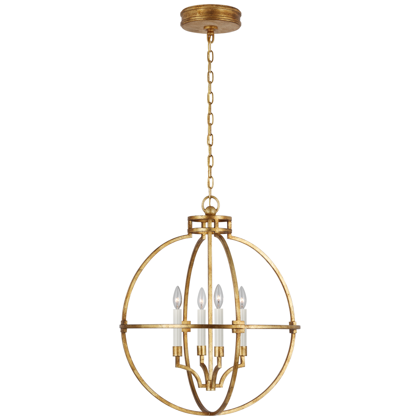 Lexie Globe Lantern in Gilded Iron