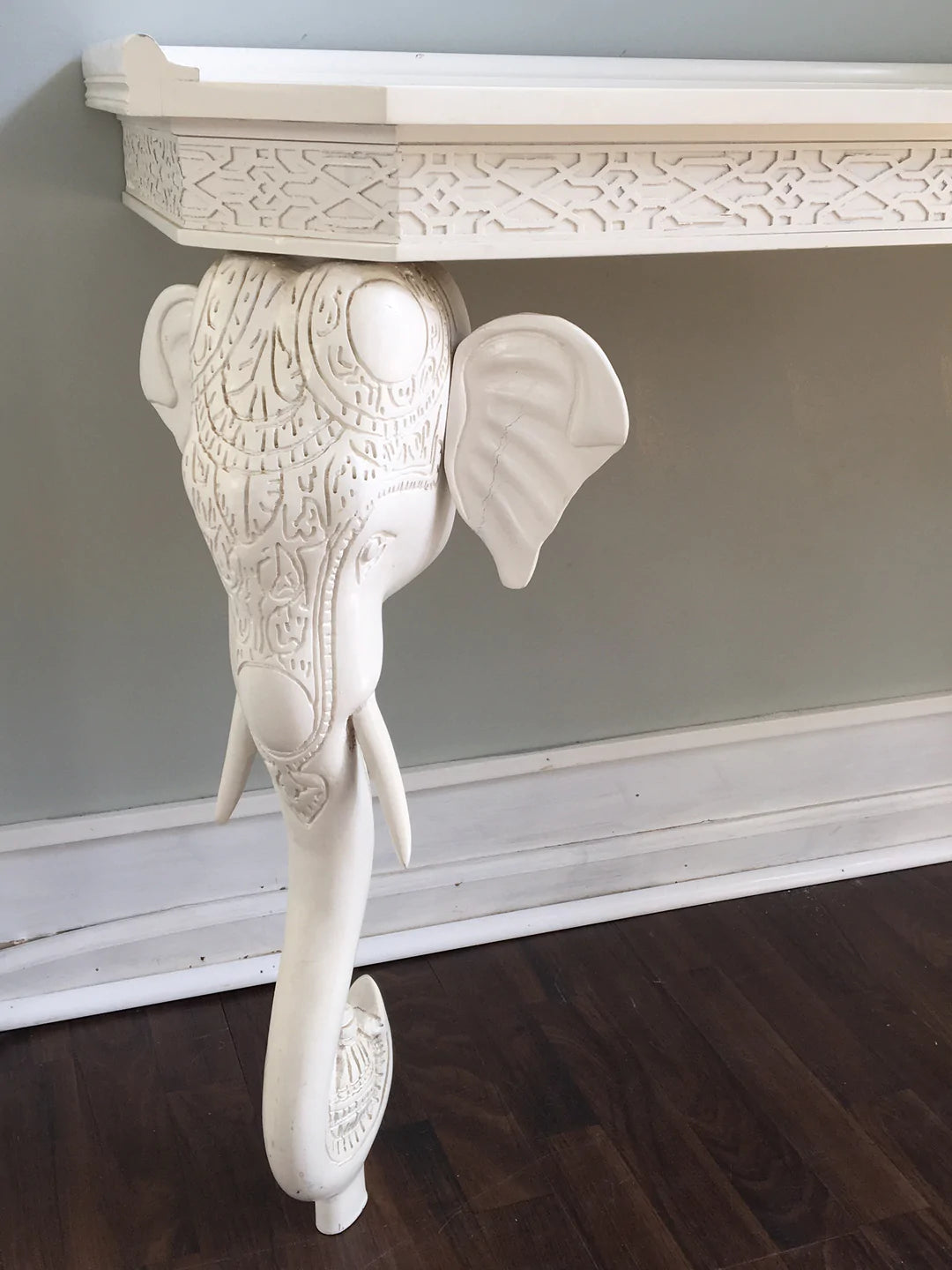 Vintage Gampel & Stoll Elephant Console - White