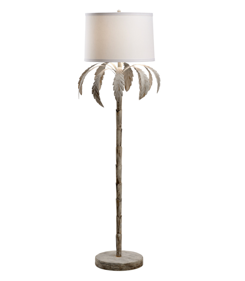 Palm Floor Lamp, whitewash finish - Trellis Home