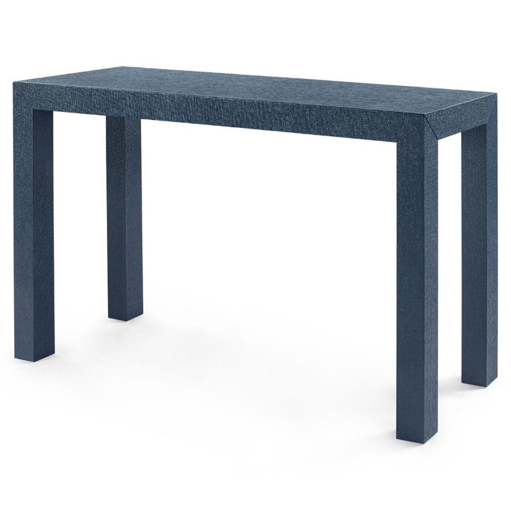 Villa & House Parsons Console Table, Lacquered Navy Grasscloth (Small)