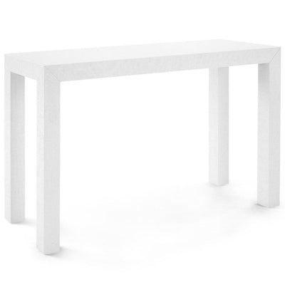 Villa & House Parsons Console Table, Lacquered White Grasscloth (Small)