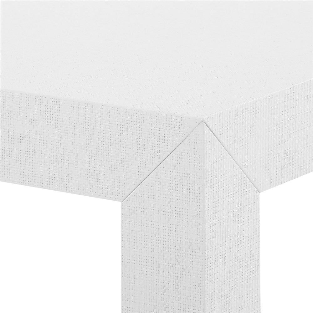 Villa & House Parsons Console Table, Lacquered White Grasscloth (Large)