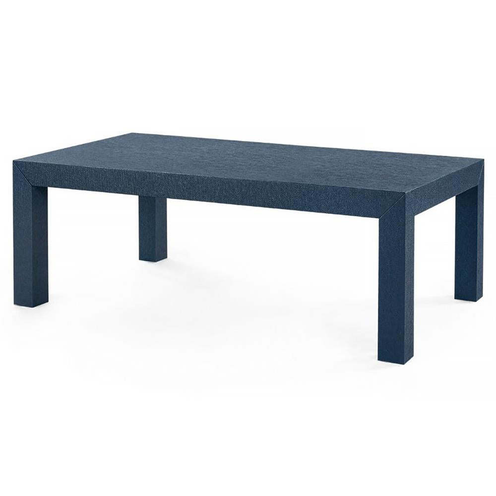 Villa & House Parsons Coffee Table, Lacquered Grasscloth (Navy or White)