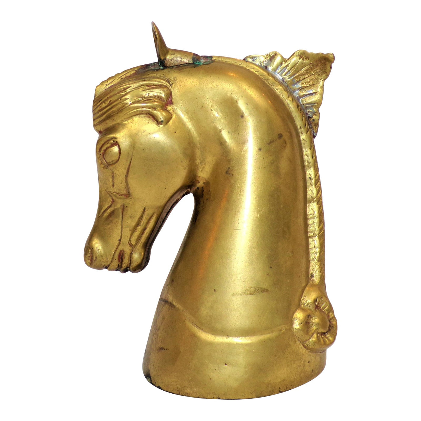 Vintage Brass Marwari Horse Bust Figurine - Trellis Home